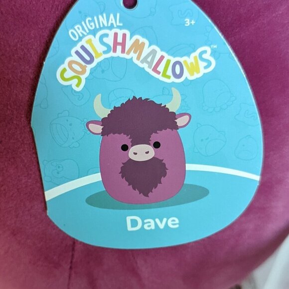 NWT 12" Dave Plum Bison Squishmallows Shiny Plush Stuffed Animal Easter Gift NEW - Picture 6 of 8